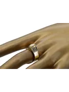 Oro amarillo de 14 quilates Yellow Peridot Anillo Vintage vrc007y-yp Art Deco Joyería rusa, estilo URSS